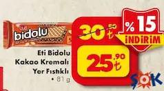 ETİ BİDOLU KAKAO KREMALI YER FISTIKLI GOFRET 81 G